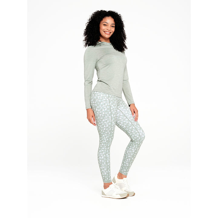 Cancer Council | Womens Pattern Legging - Full | Green | UPF50+ Protection