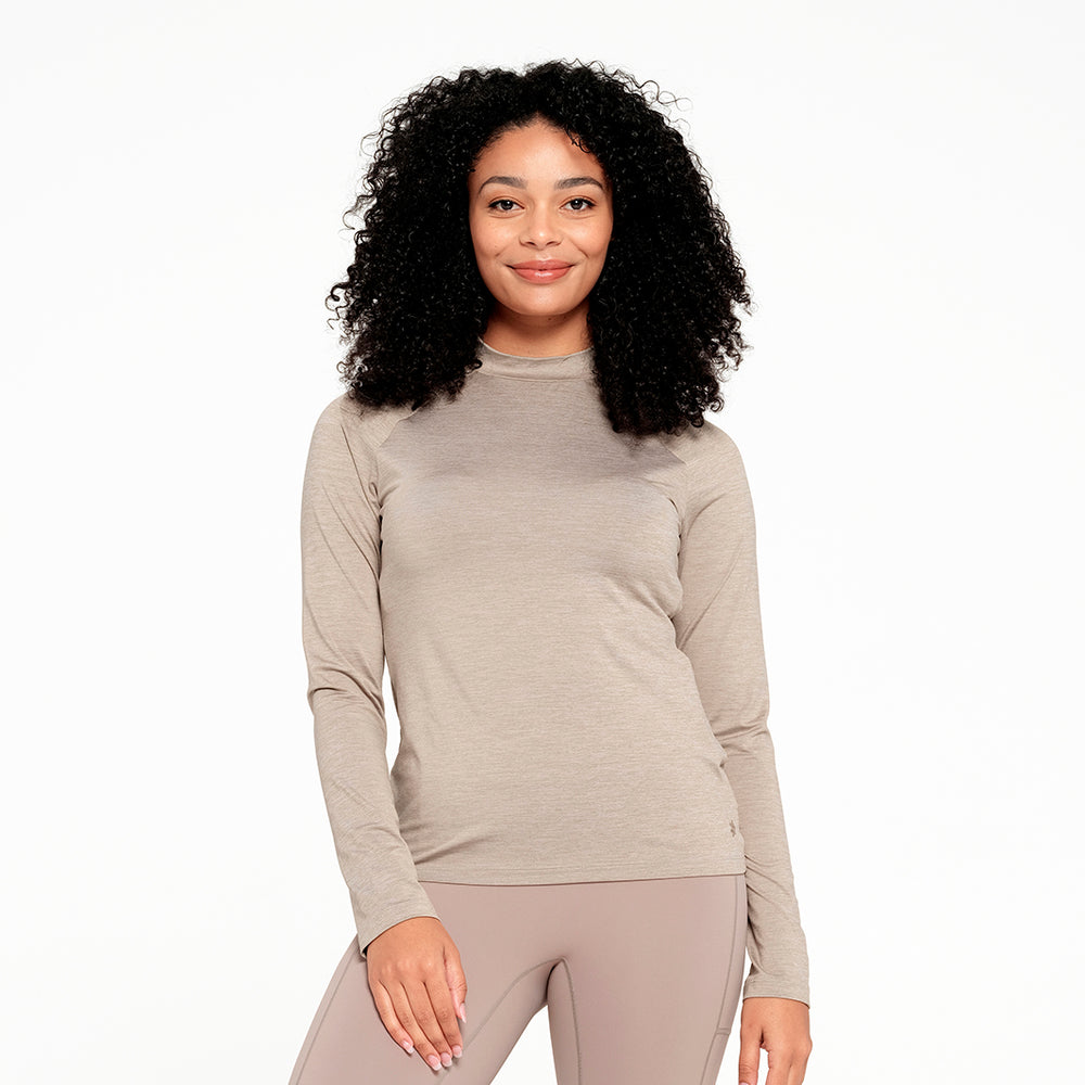 Cancer Council | Womens Active Long Sleeve Top - Front 2 | Silver | UPF50+ Protection
