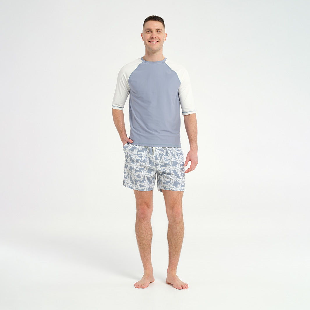 Cancer Council | Mens Island  Palm Boardshorts - Lifestyle | Blue | UPF50+ Protection