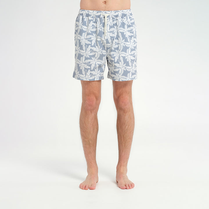 Cancer Council | Mens Island  Palm Boardshorts - Front | Blue | UPF50+ Protection