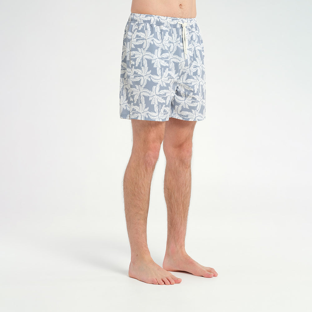 Cancer Council | Mens Island  Palm Boardshorts - Angle | Blue | UPF50+ Protection