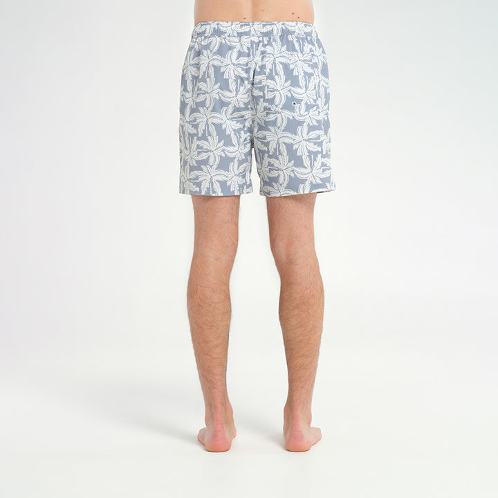 Cancer Council | Mens Island  Palm Boardshorts - Back | Blue | UPF50+ Protection