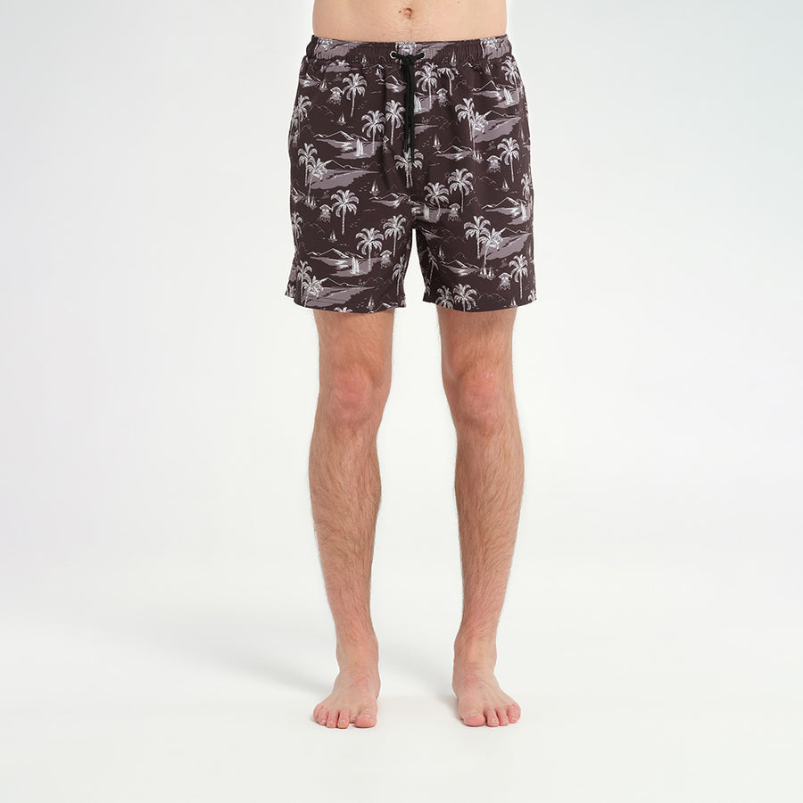 Cancer Council | Mens Island  Spray Boardshorts - Front | Phantom | UPF50+ Protection