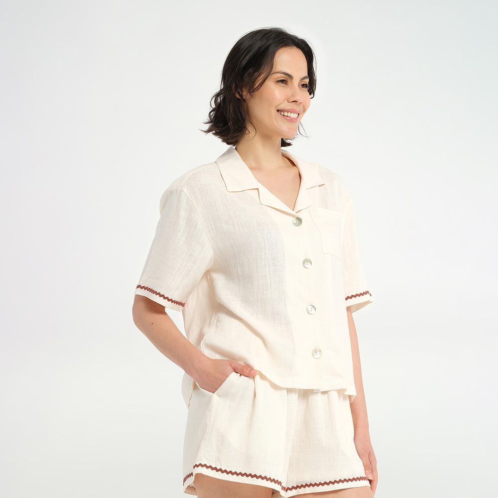 Cancer Council | Womens Vintage Beach Cover Up Shirt - Angle | UPF50+ Protection