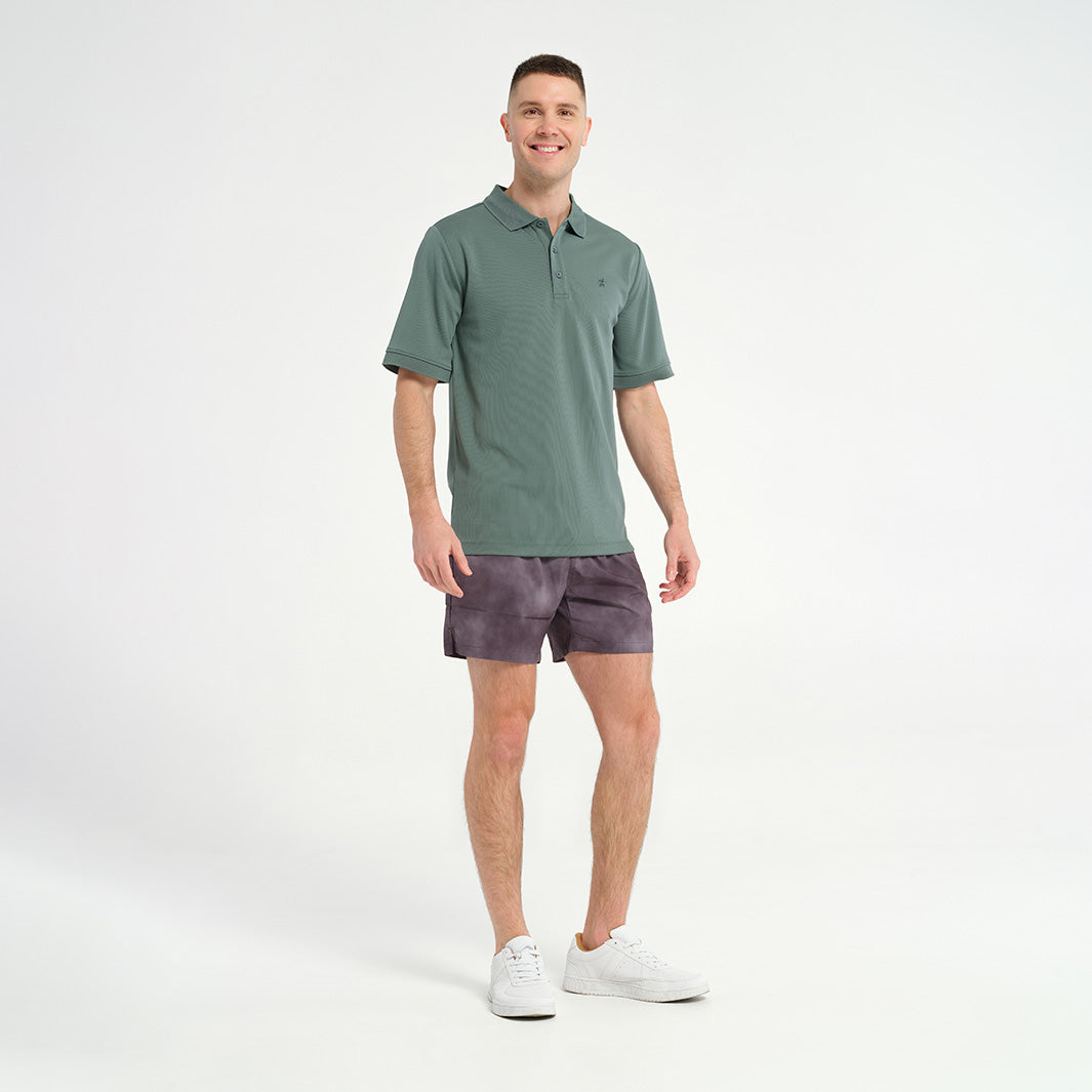 Cancer Council | Mens Short Sleeve Polo - Lifestyle | Silver Pine | UPF50+ Protection