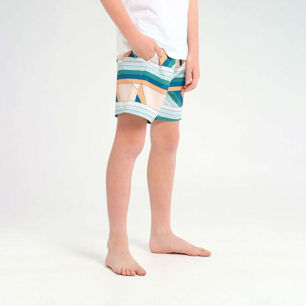 Cancer Council | 
Kids Rip Tide Boardshorts - Side|  UPF50+ Protection