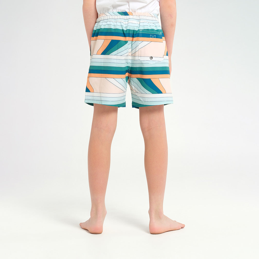 Cancer Council | 
Kids Rip Tide Boardshorts - Back |  UPF50+ Protection