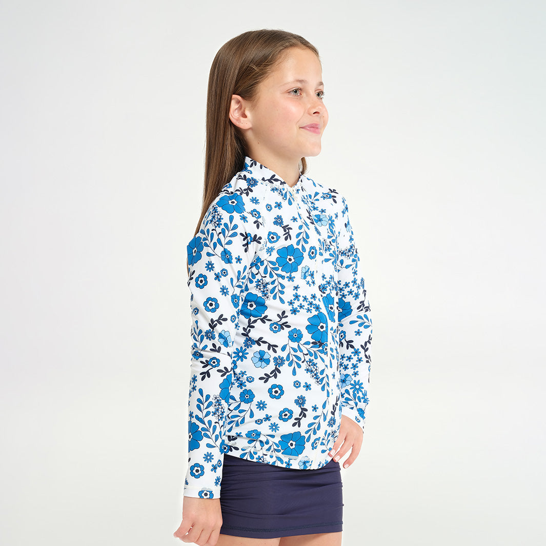 Cancer Council | 
Kids Bella LS Swim Jacket - Side |  UPF50+ Protection