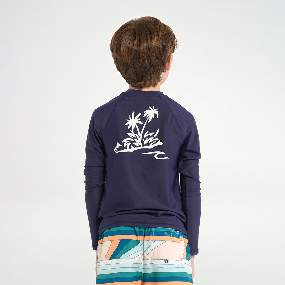 Cancer Council | 
Kids Island LS Rashie - Back |  UPF50+ Protection