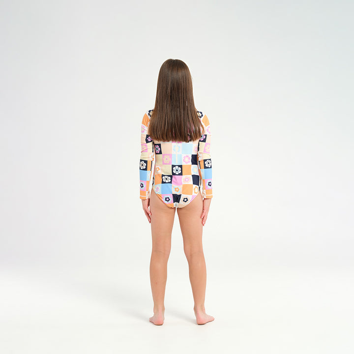 Cancer Council | 
Kids Patch LS Paddle Suits - Back |  UPF50+ Protection