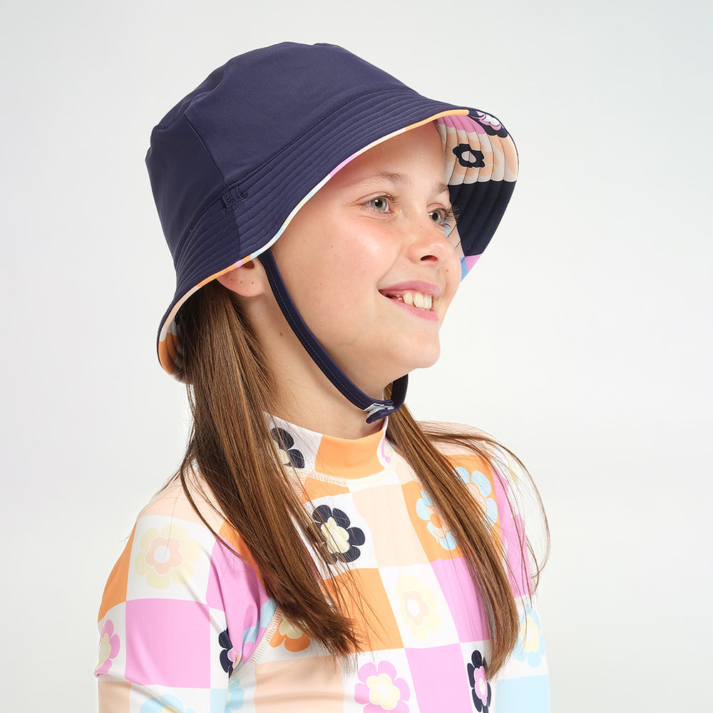 Cancer Council | Kids Patch Reversible Bucket Swim Hat - Lifestyle Reverse | Multi Coloured | UPF50+ Protection