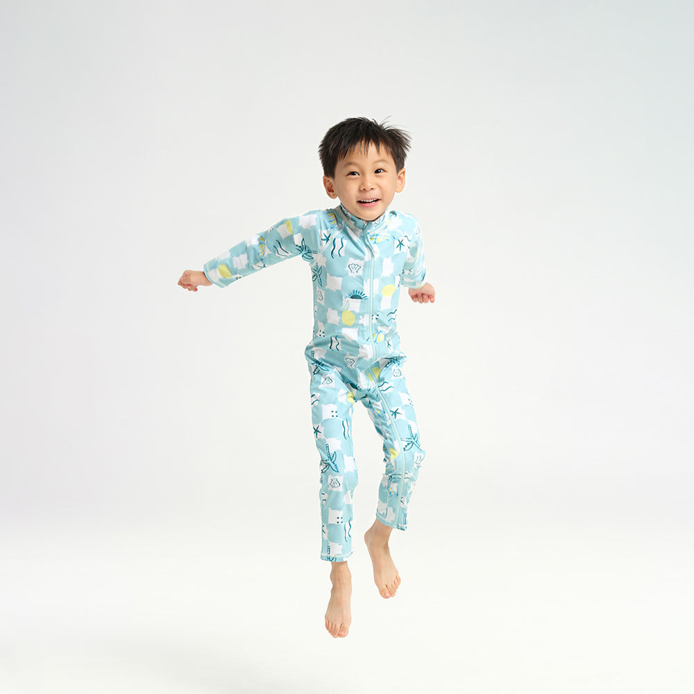 Cancer Council | Infant Summer Days LS Swim Zip Suit - Jumping |  UPF50+ Protection