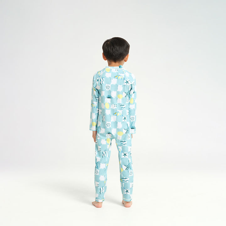 Cancer Council | Infant Summer Days LS Swim Zip Suit - Back |  UPF50+ Protection