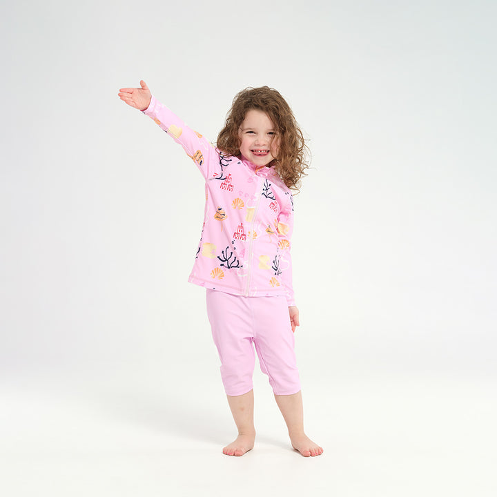 Cancer Council | 
Infant Coral Reef LS Swim Jacket - Hand Up |  UPF50+