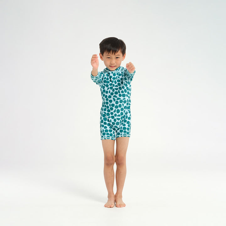 Cancer Council | Infant Polka Dot LS Swim Zip Suit - Action |  UPF50+ Protection