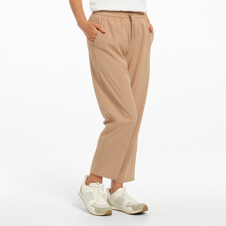 Cancer Council | Womens Walking Pant - Side Pockets | Beige | UPF50+ Protection