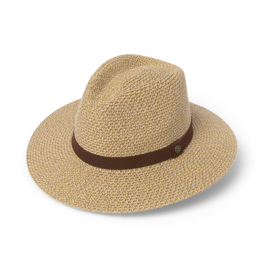 Cancer Council | Outback Lightweight Fedora - Angle | Natural | UPF50+ Protection