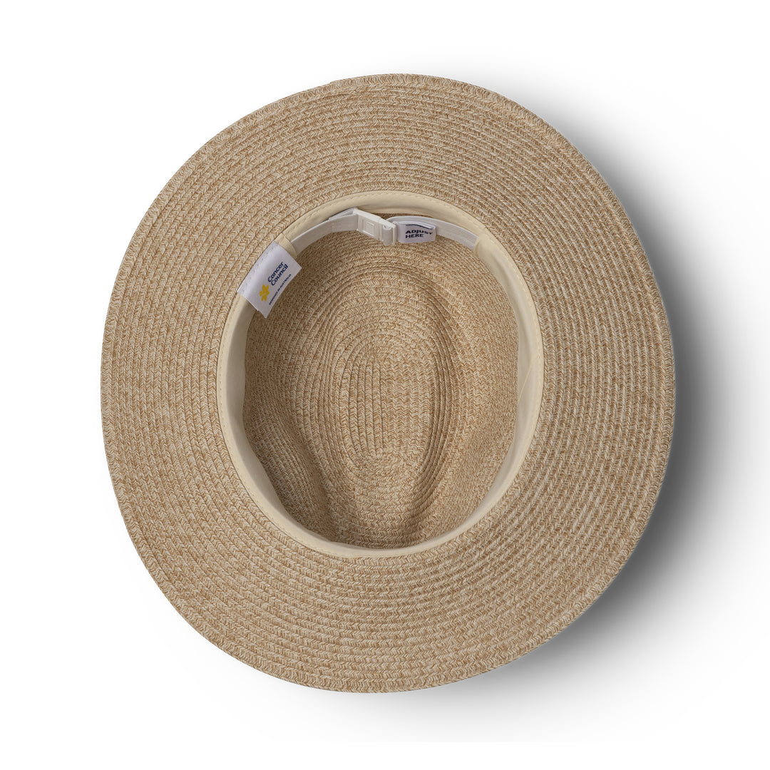 Cancer Council | Café Fedora Hat - Under Brim | Natural | UPF50+ Protection