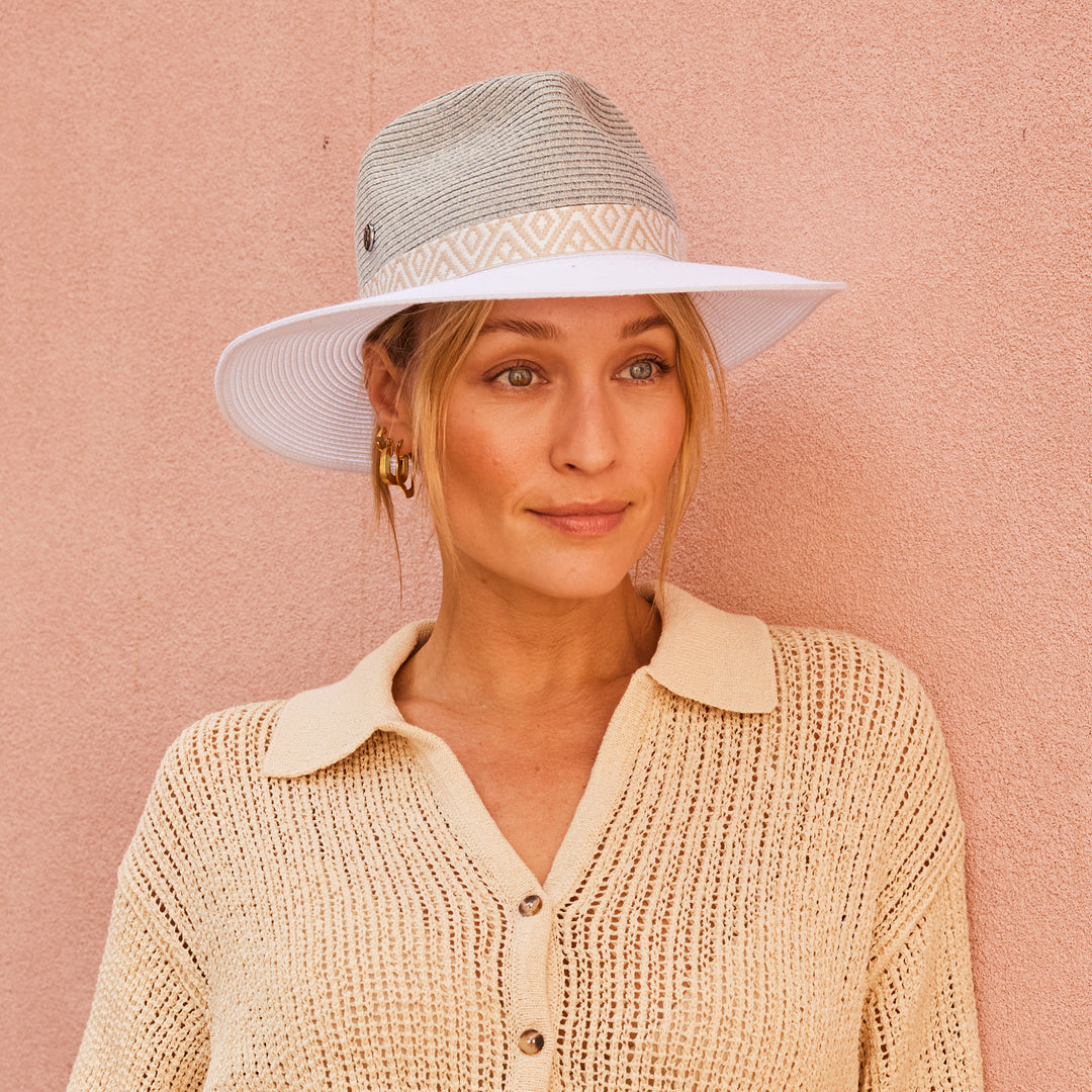 Cancer Council | Nadia Fedora Hat - Lifestyle | Seafoam/White | UPF50+ Protection