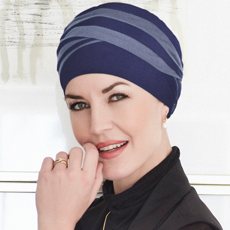 Christine Shanti Turban - Dark Blue/Lilac