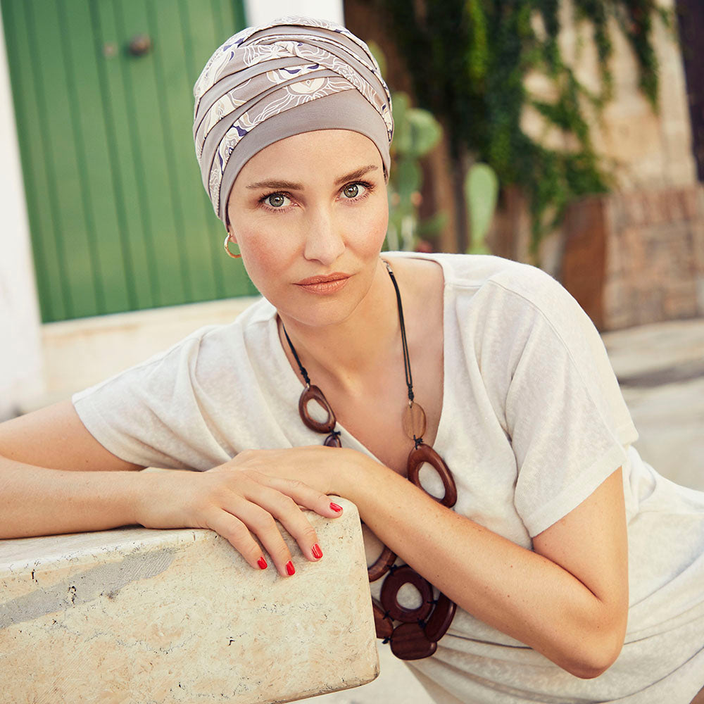 Christine Shanti Turban - Beige Ornaments