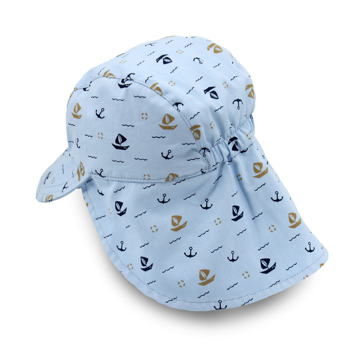 Cancer Council | Sandy Legionnaire Hat - Back | Blue Boats | UPF50+ Protection