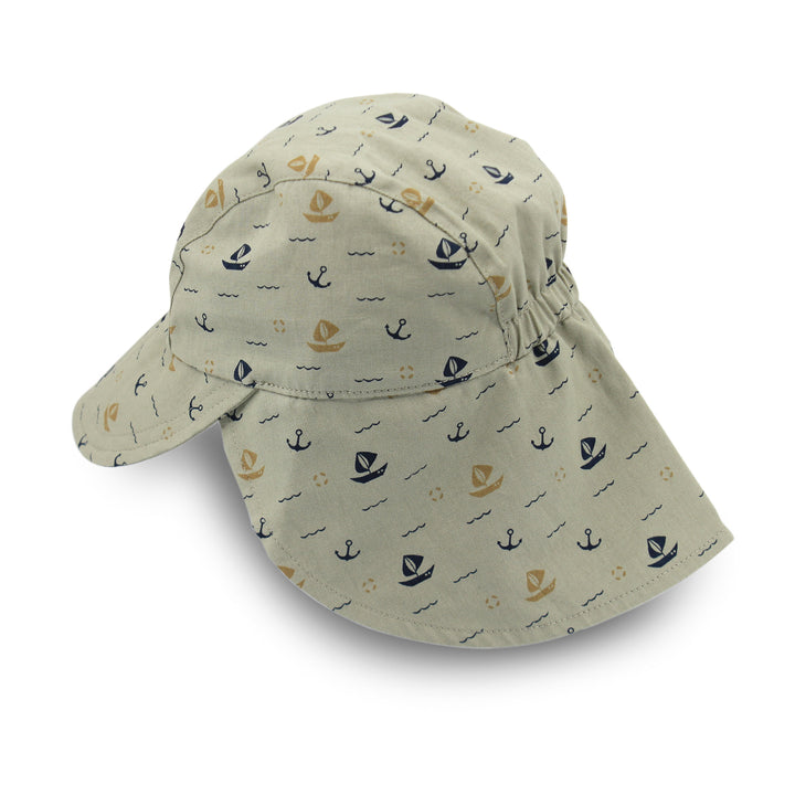 Cancer Council | Sandy Legionnaire Hat - Side | Khaki Boats | UPF50+ Protection