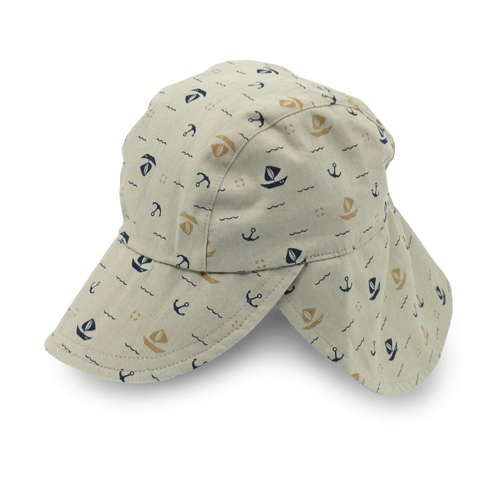 Cancer Council | Sandy Legionnaire Hat - Side | Khaki Boats | UPF50+ Protection