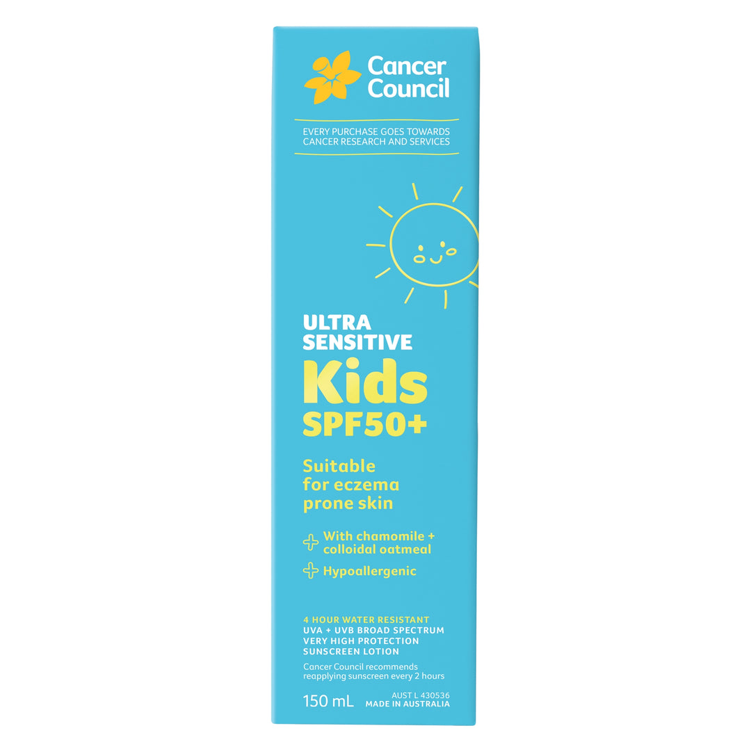 Ultra Sensitive Kids Sunscreen SPF50+ 150mL - Front Carton