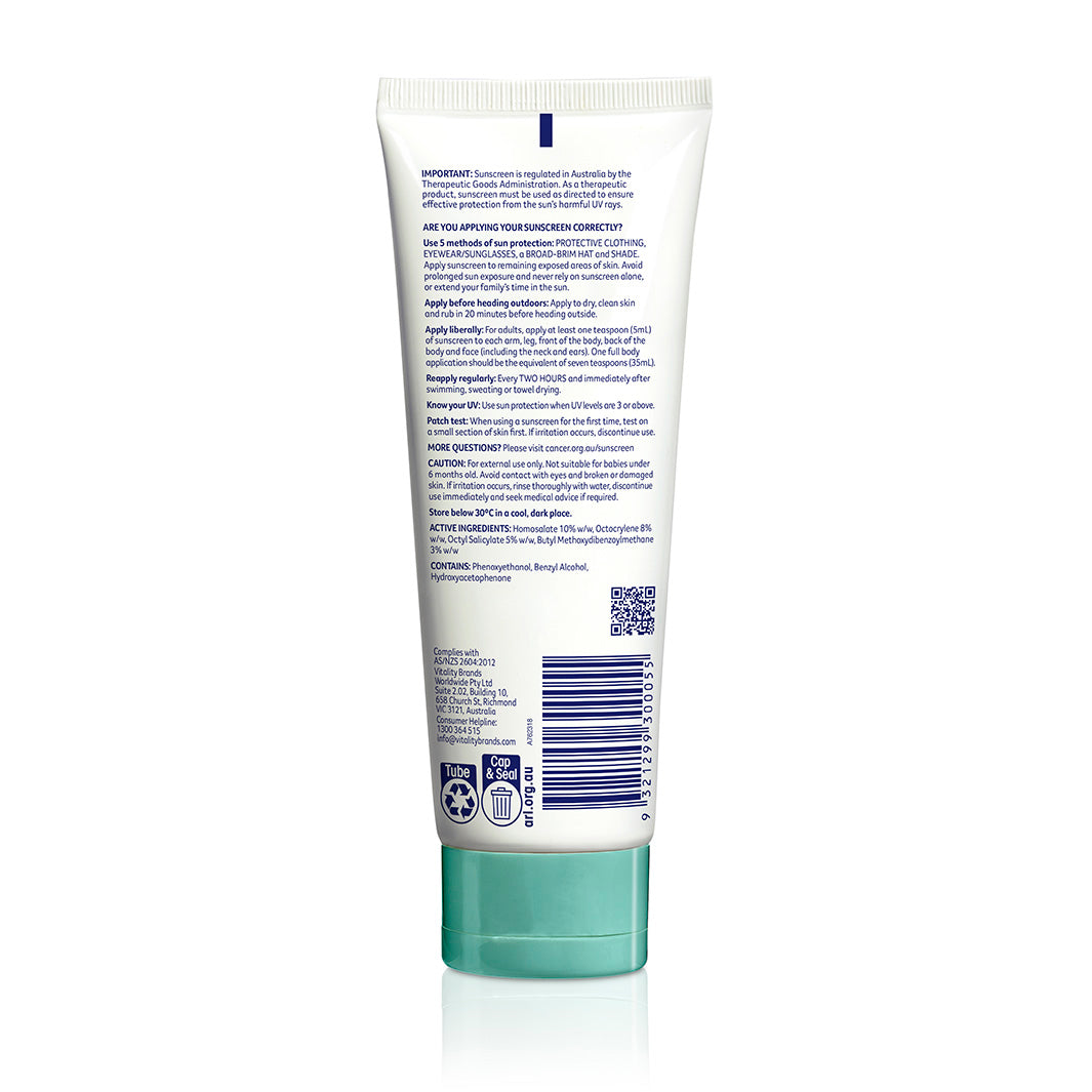 Moisturising Sunscreen SPF50+ 110ml | Back Tube