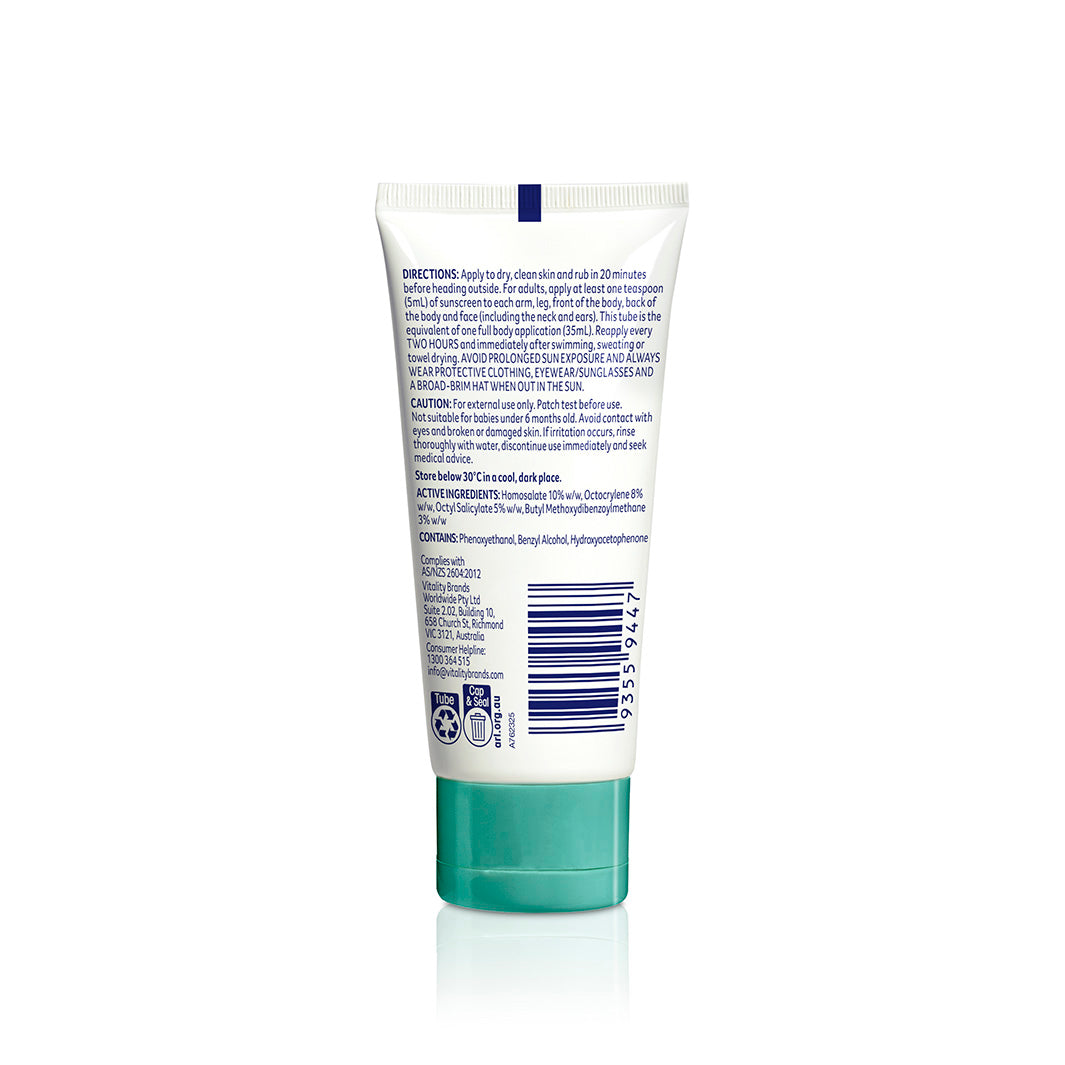 Moisturising Sunscreen SPF50+ 35ml | Back Tube