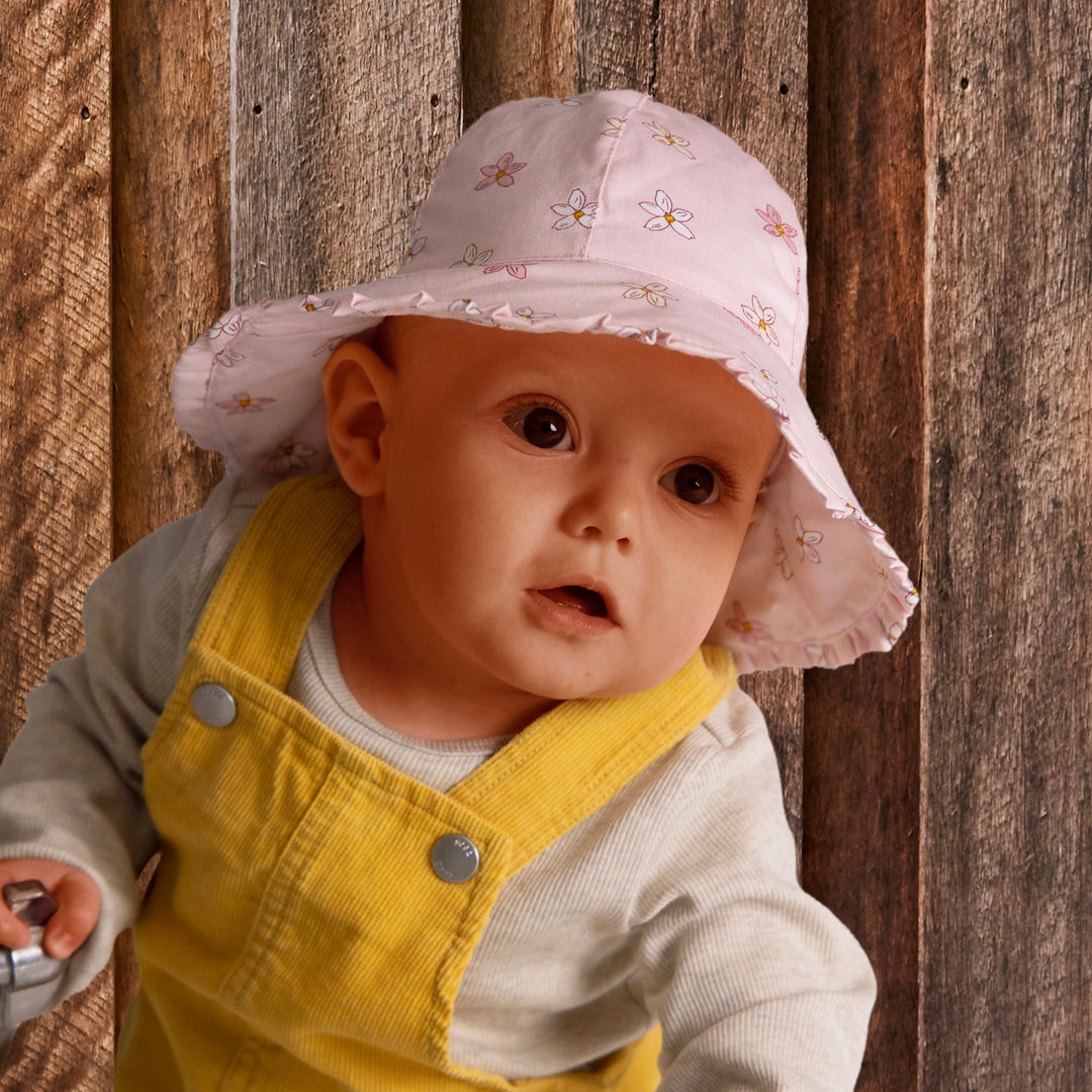 Cancer Council | Mae Bucket Hat - Lifestyle | Pink Flowers | UPF50+ Protection