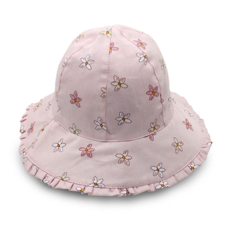 Cancer Council | Mae Bucket Hat - Flat | Pink Flowers | UPF50+ Protection