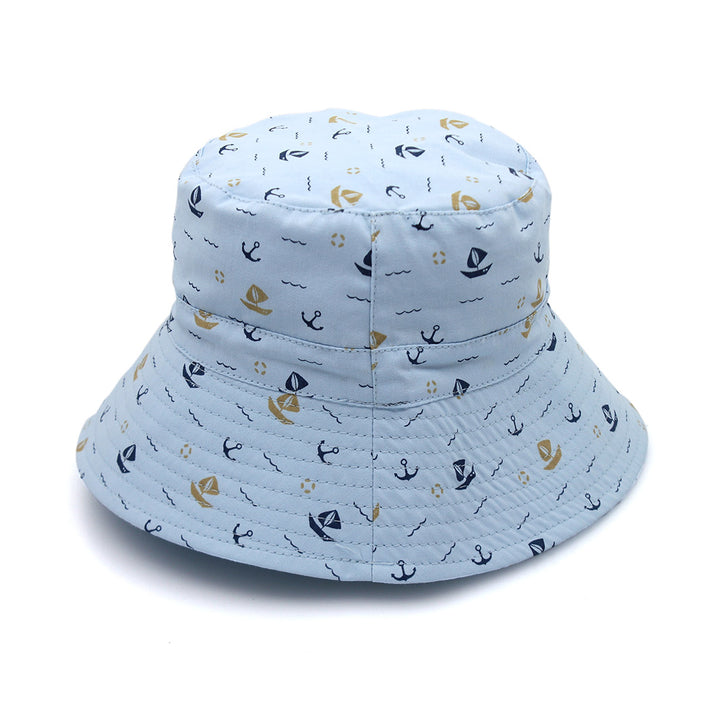 Cancer Council | Mario Bucket Hat - Side | Blue Boats | UPF50+ Protection