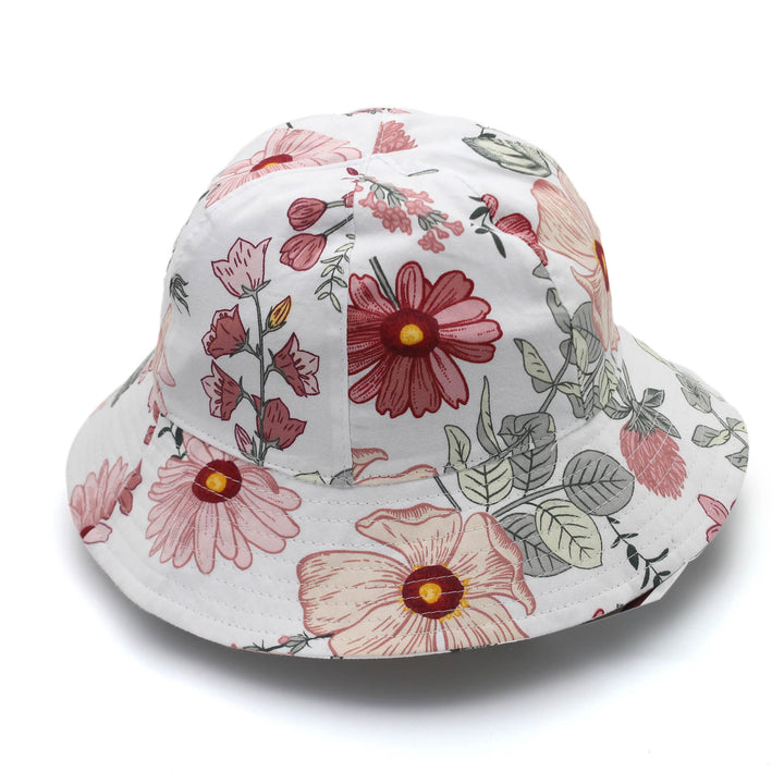 Cancer Council | Blair Bucket Hat - Flat | White Flowers | UPF50+ Protection