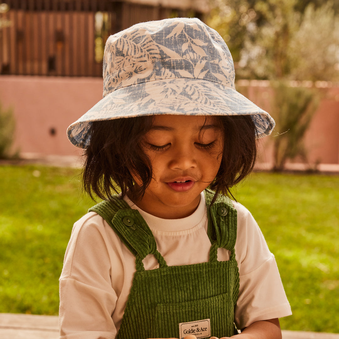 Cancer Council | Wade Bucket Hat - Lifestyle | White/Blue | UPF50+ Protection