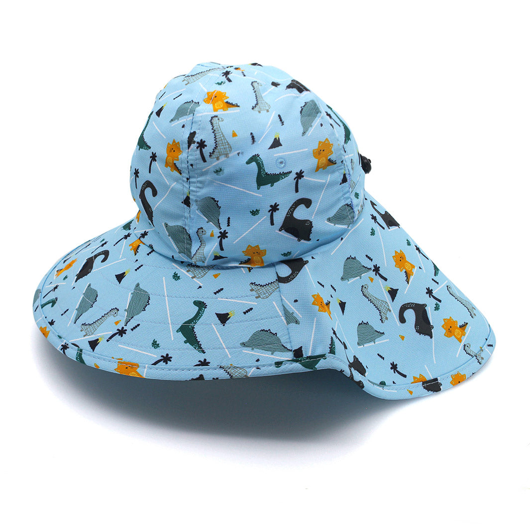 Cancer Council | Lonnie Bucket Hat - Side | Blue Dinosaur | UPF50+ Protection