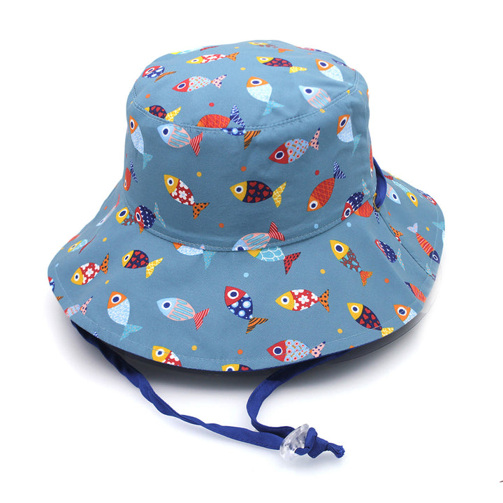 Cancer Council | Robin Bucket Hat - Front | Blue Fish | UPF50+ Protection