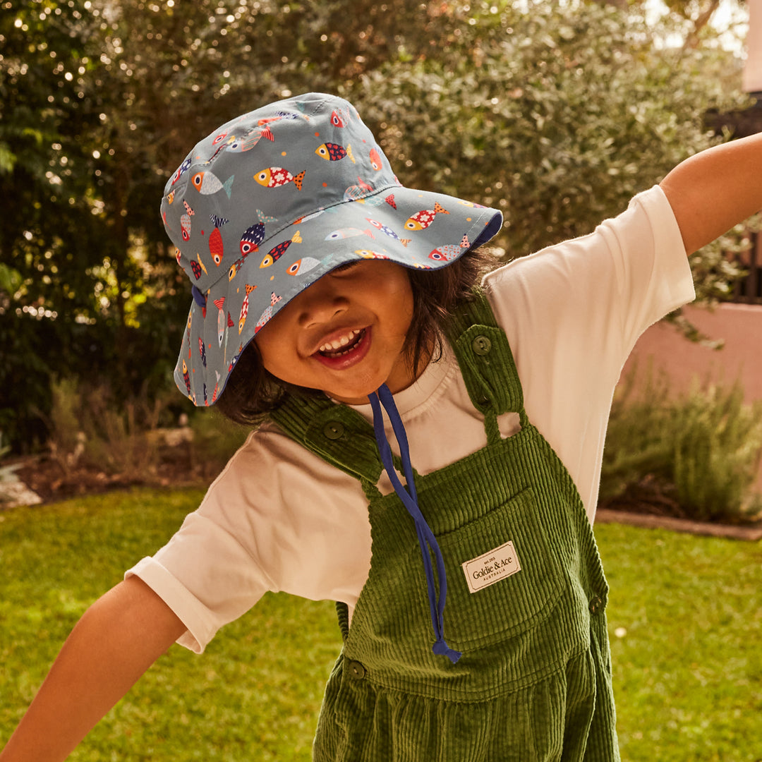 Cancer Council | Robin Bucket Hat - Lifestyle | Blue Fish | UPF50+ Protection