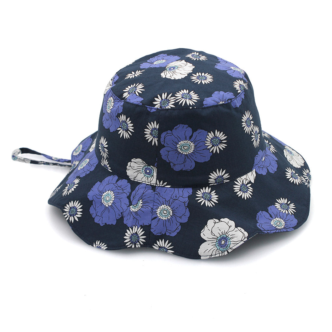 Cancer Council | Flora Bucket Hat | Navy Flowers | UPF50+ Protection