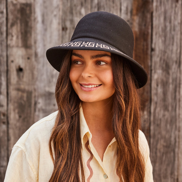 Cancer Council | Kathryn Bucket Hat  - Lifestyle | Black/Camel | UPF50+ Protection