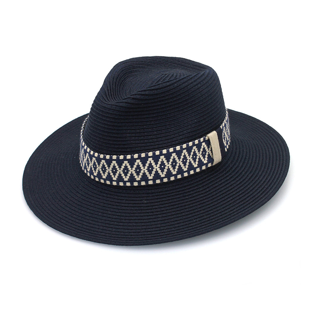 Cancer Council | Marley Fedora Hat - Angle | Navy | UPF50+ Protection