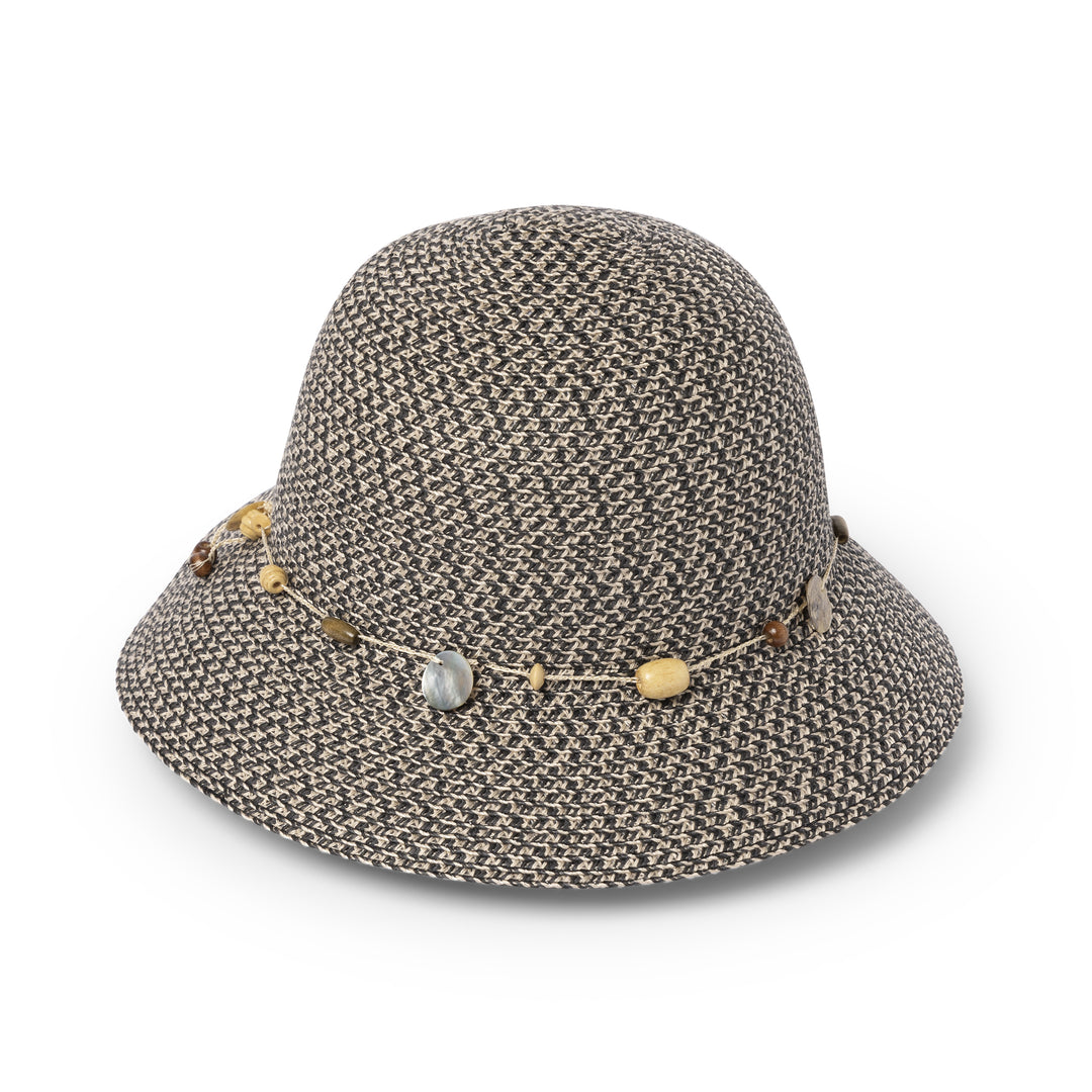 Cancer Council | Bohemian Bucket Hat - Side | Charcoal | UPF50+ Protection