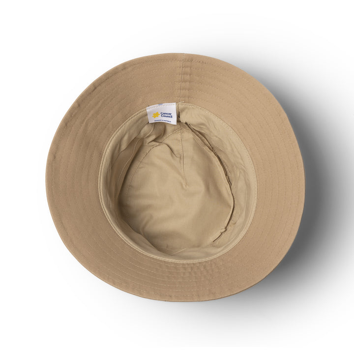 Cancer Council | Golf Bucket Hat - Under Brim | Beige | UPF50+ Protection