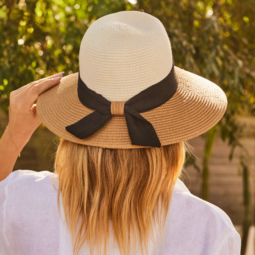 Cancer Council | Shirley Bucket Hat - Lifestyle Back | Ivory/Camel | UPF50+ Protection