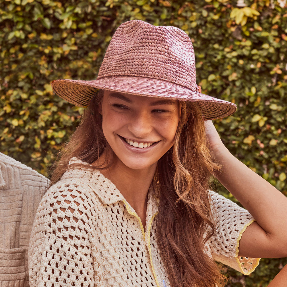 Cancer Council | Flora Raffia Fedora - Lifestyle | Light Pink | UPF50+ Protection