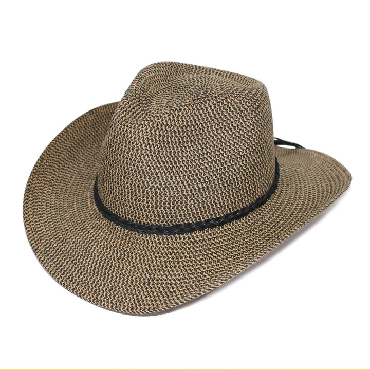 Cancer Council | Benji Cowboy Hat - Front | Black/Camel | UPF50+ Protection