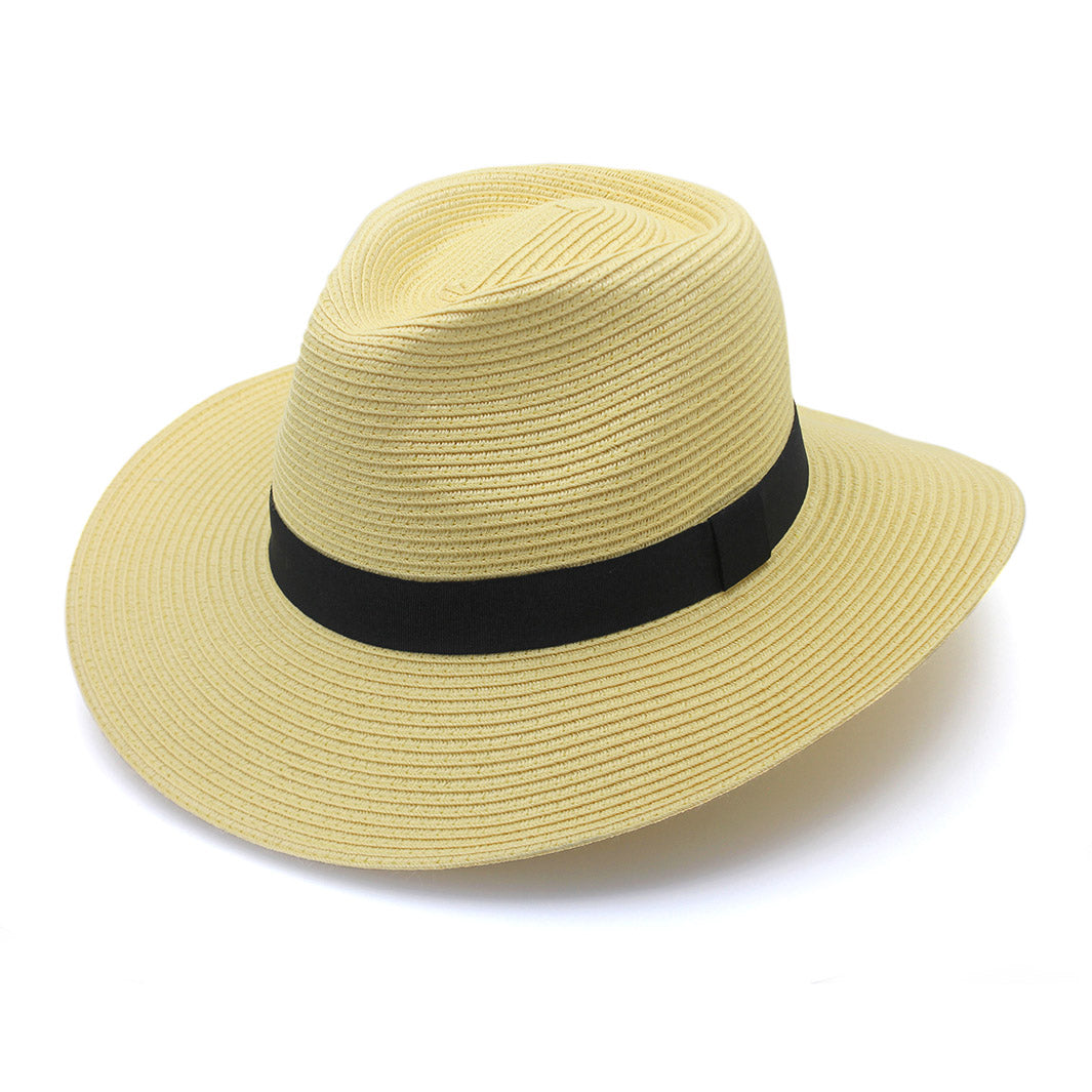 Cancer Council | Café Fedora Hat - Angle | Butter Yellow | UPF50+ Protection