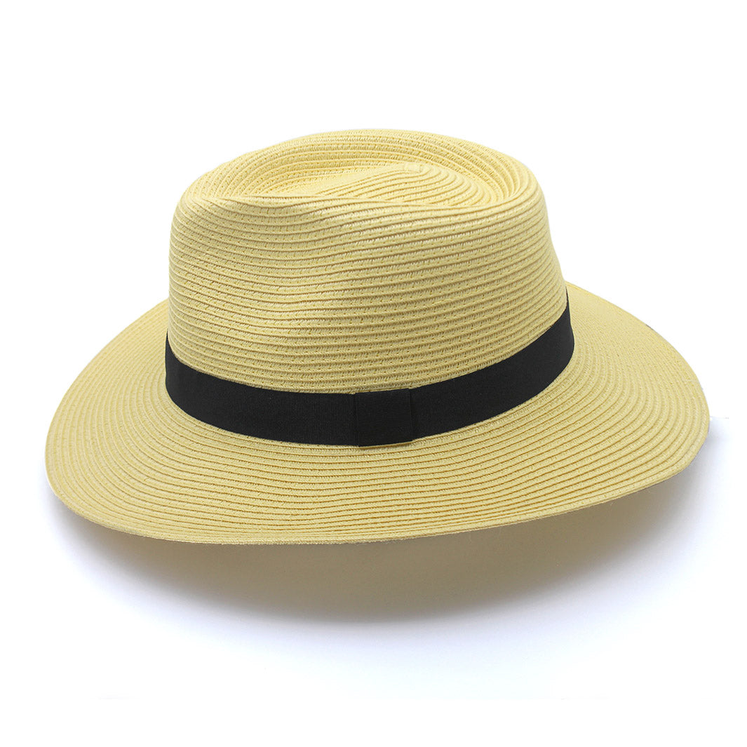 Cancer Council | Café Fedora Hat - Side | Butter Yellow | UPF50+ Protection