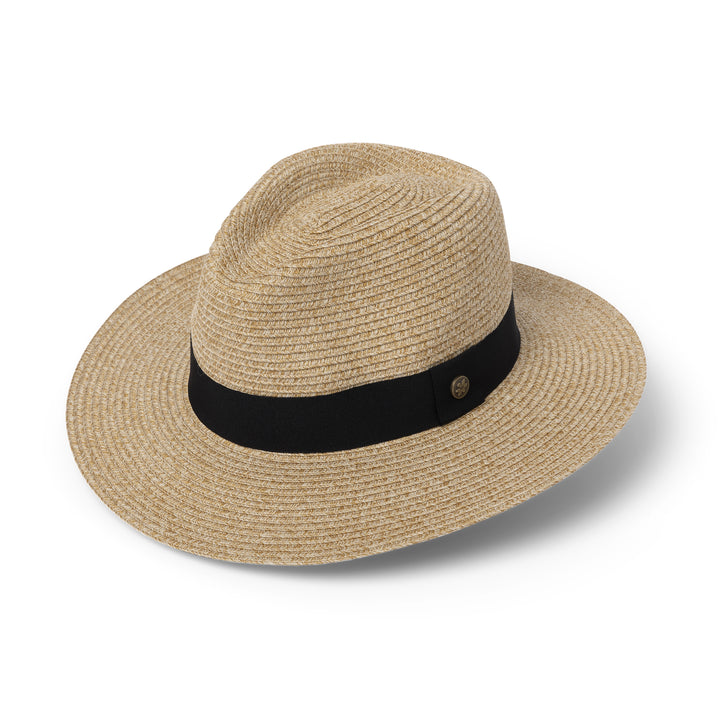 Cancer Council | Café Fedora Hat - Angle | Natural | UPF50+ Protection